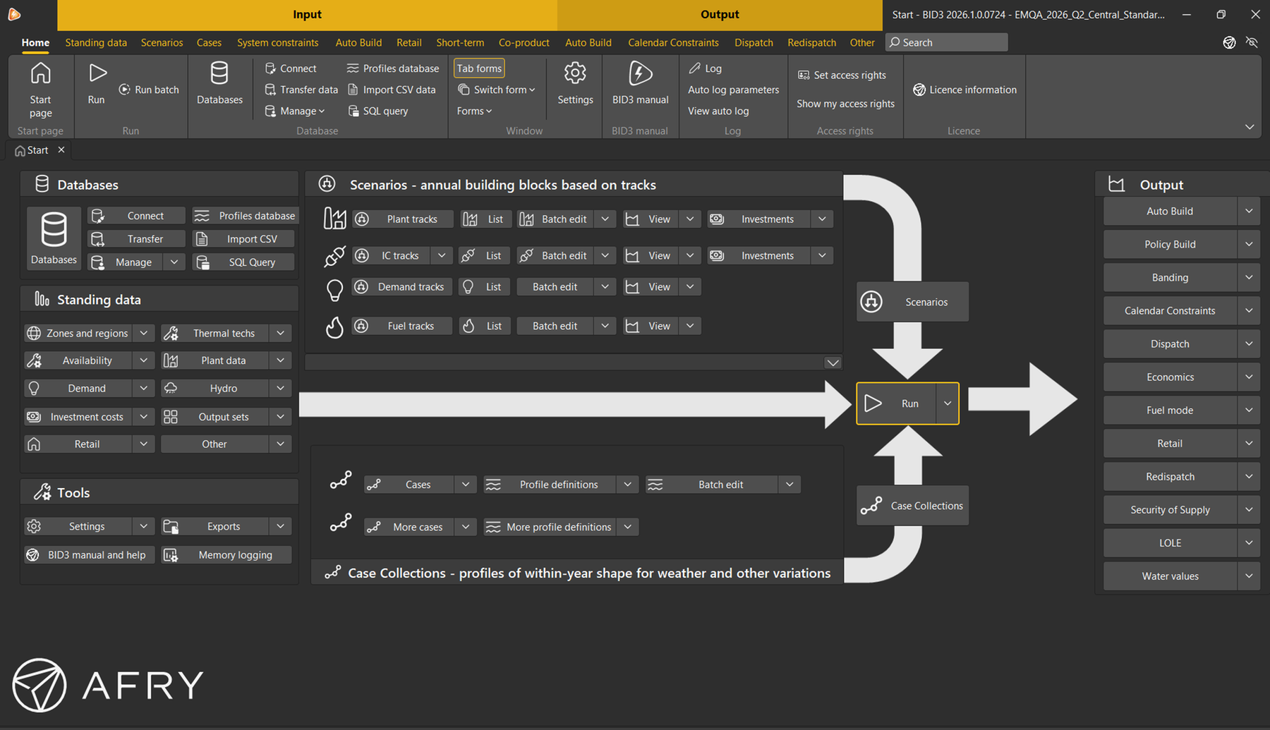 BID3 interface allows inputs to be edited, runs launched and outputs visualised